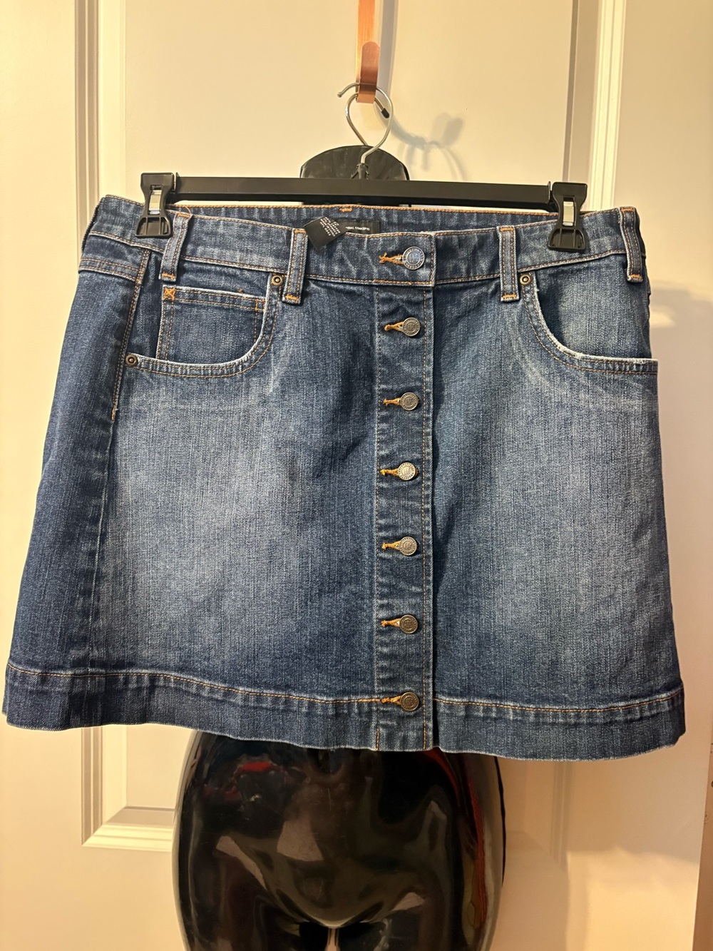 INC International Concepts Blue Denim Button-Front Mini Skirt